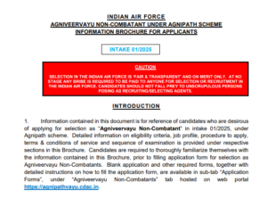 Air Drive Non Combatant Recruitment 2024 Notification (OUT) PDF Utility Type Agniveervayu Air Officer Emptiness