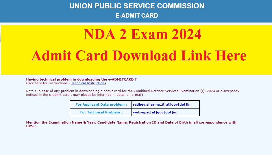 NDA 2 Admit card 2024