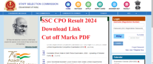 SSC CPO Result 2024 Download Link Lower Off SSC Recruitment examination Benefit Listing PDF