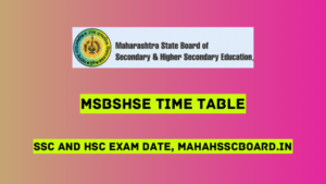 MSBSHSE Time Table 2025, SSC and HSC Exam Date, mahahsscboard.in