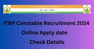 ITBP Constable Recruitment 2024 Kitchen Providers Post [819] Notification PDF download Online apply Date right here