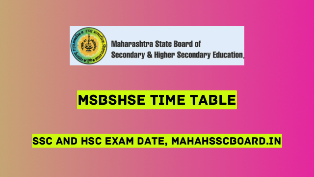 MSBSHSE Time Table