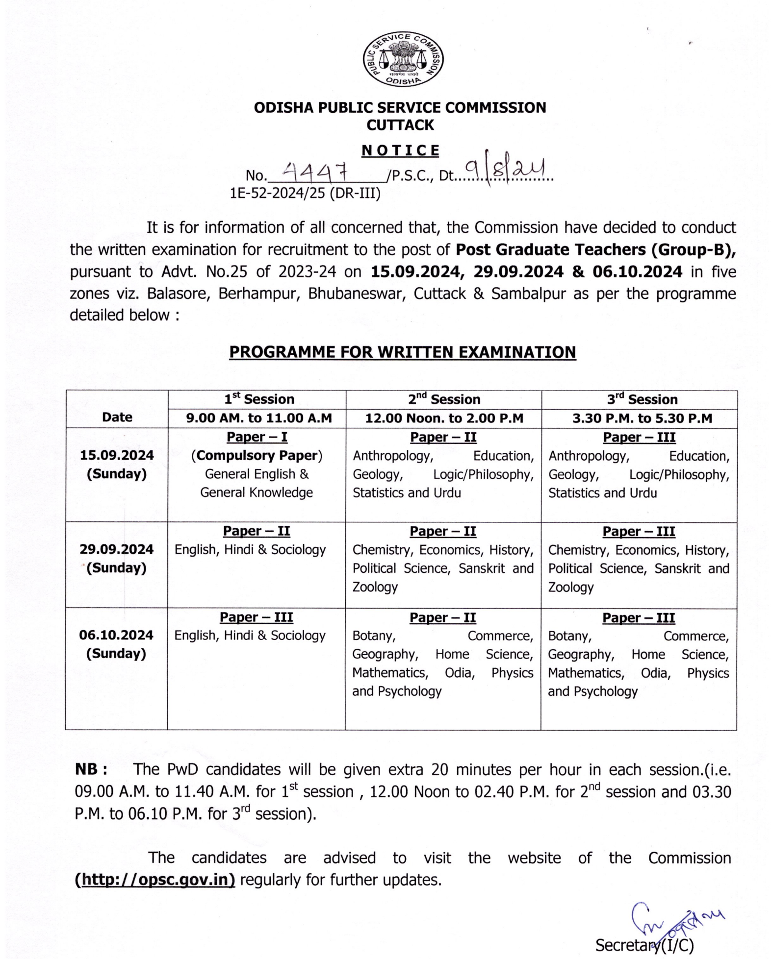 OPSC PGT Recruitment 2024 Exam Date Out, Check Complete Exam Schedule_3.1