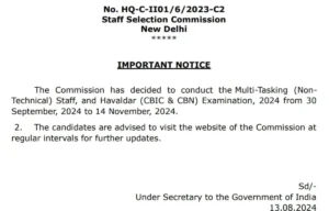 SSC MTS Examination Date 2024 Out at ssc.gov.in, Test Official Schedule