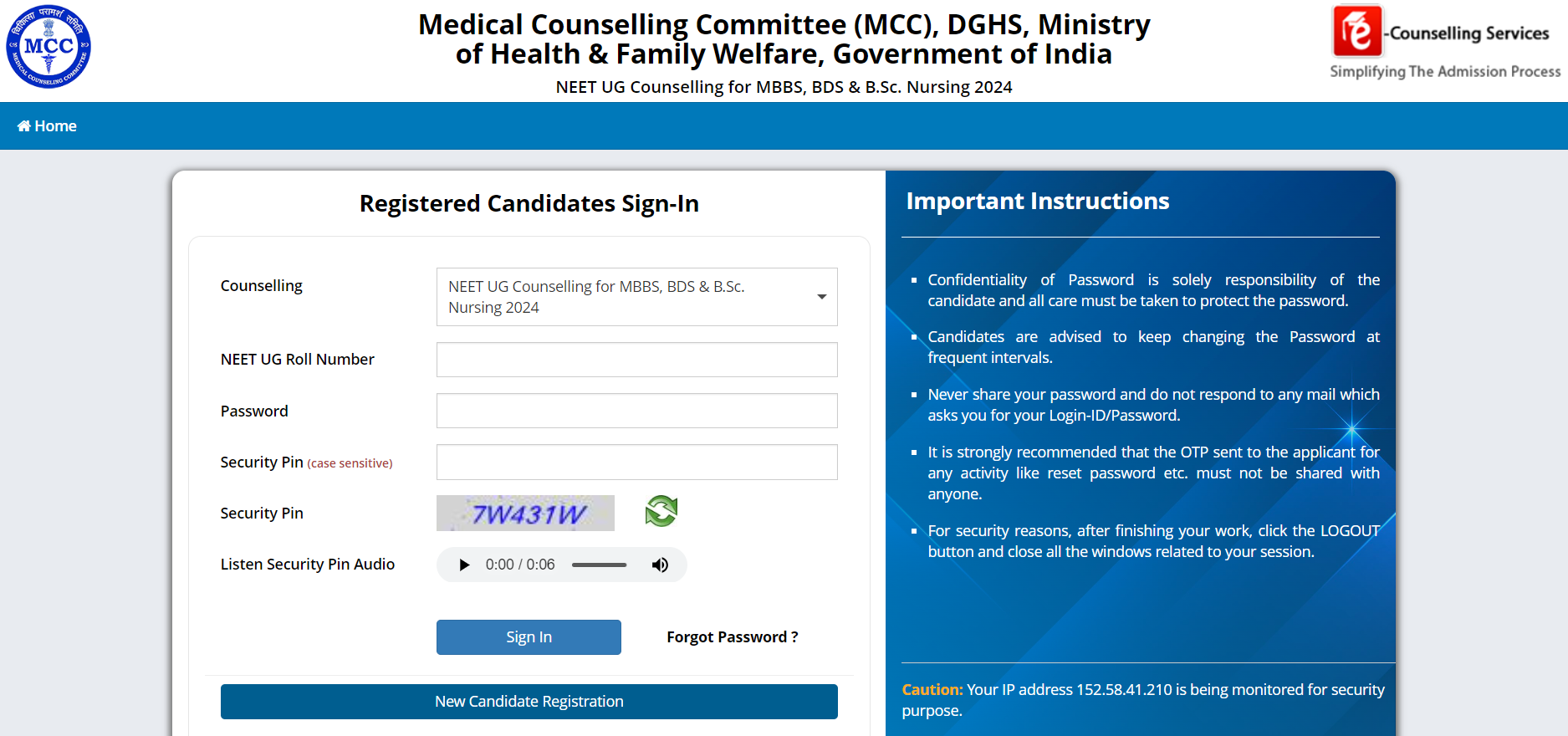 NEET Counselling 2024 Registration