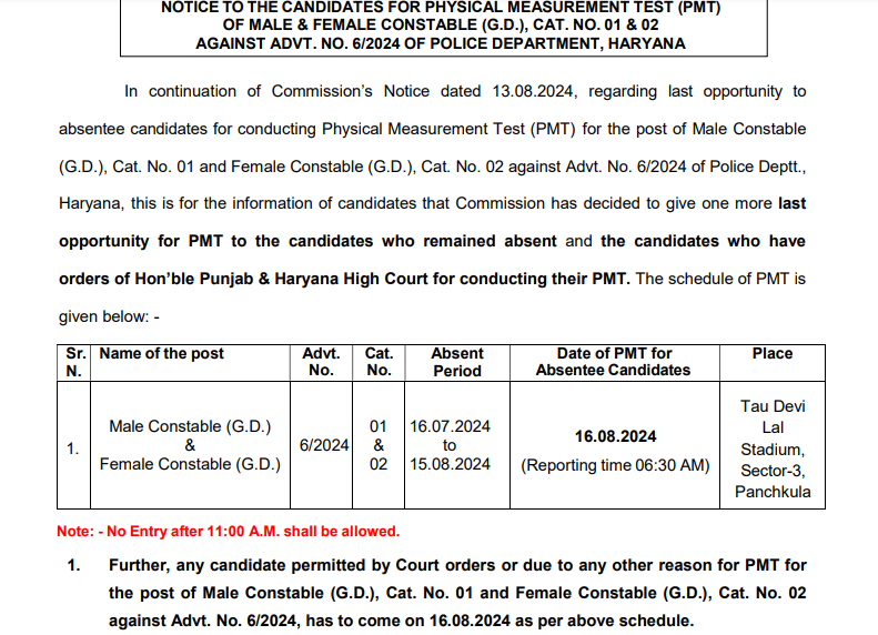 HSSC Constable Pmt