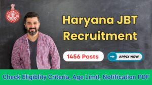 Haryana JBT Teacher Recruitment 2024, 1456 Vacancies, Eligibility, Fee, Apply Online