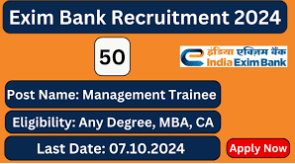 EXIM Financial institution MT Recruitment 2024 Notification OUT for Administration Trainees, Apply Online at eximbankindia.in