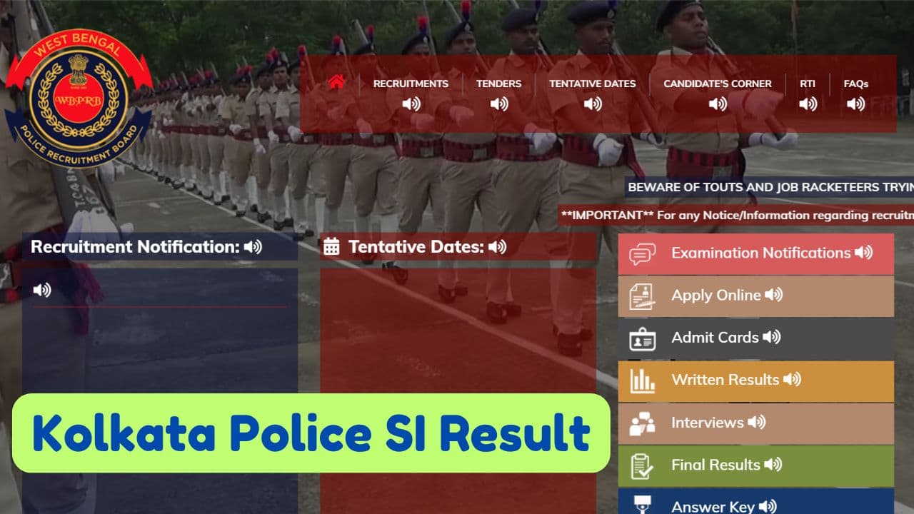 kolkata police si result